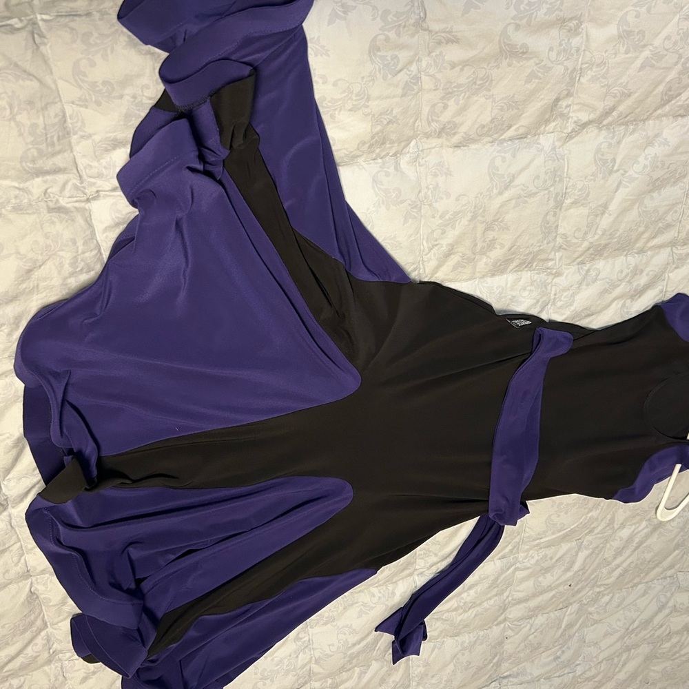 Chic Purple and Black Dress for ballroom dance